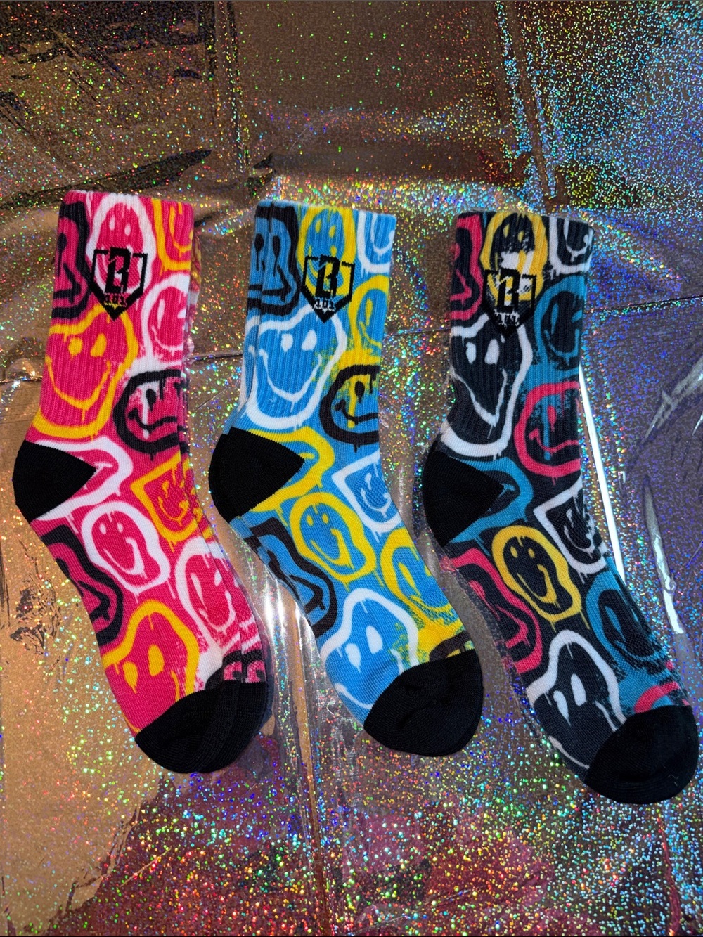 Kids Smiley Crew Socks — Multi-Color Pack